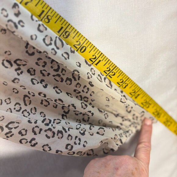 Leopard Print Long-Sleeve Ruffled Dress With Elastic Waist & Flounce Hem - Beige - Picture 5 of 16